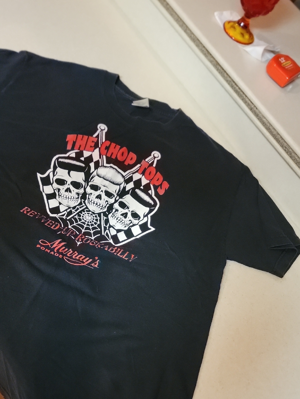 The Chop Tops Black Graphic Tee - Men's Rockabilly Shirt